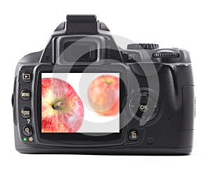 Apple fruit in digital camera