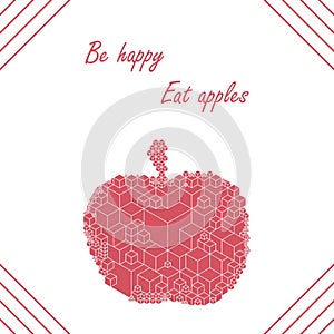 Apple fruit geometric card template for variety of purpose
