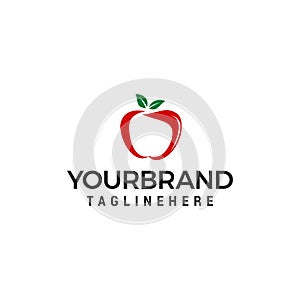 Apple fruit logo design concept template