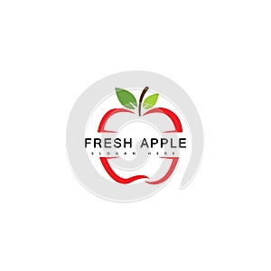 Apple fruit logo fresh fruit vector illustration.