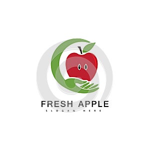 Apple fruit logo fresh fruit vector illustration.