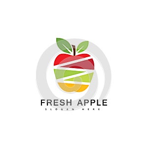 Apple fruit logo fresh fruit vector illustration.