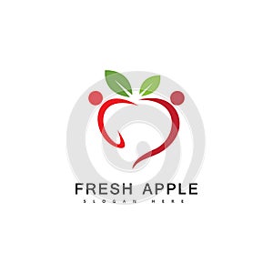 Apple fruit logo fresh fruit vector illustration.