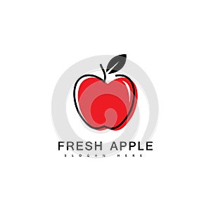 Apple fruit logo fresh fruit vector illustration.