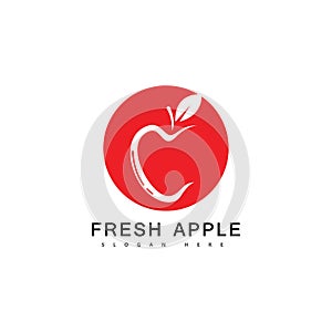 Apple fruit logo fresh fruit vector illustration.