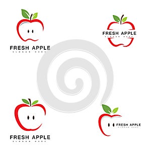 Apple fruit logo fresh fruit vector illustration.