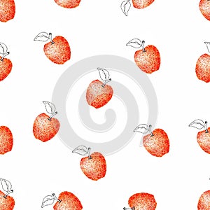 Apple fruit texture pattern watercolor