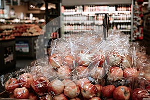 Apple fruits on display in a Safeway supermarket