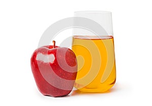 Apple and glass of juice