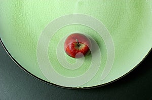 Apple on Green Plate