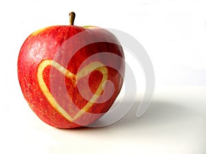 Apple with heart photo