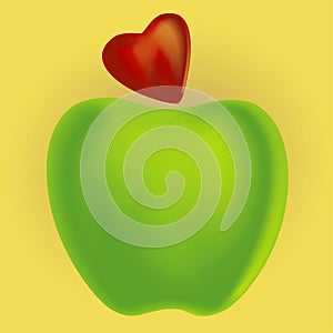 Apple heart (vector)