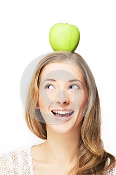 Apple on her head