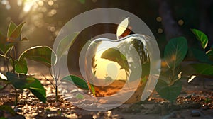 Apple icon, 2.5d, simple