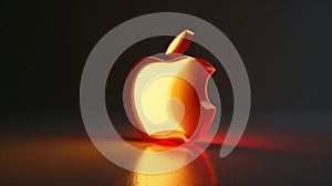 Apple icon, 2.5d, simple art