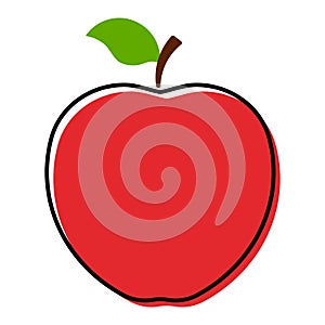 Apple icon. Red apple logo isolated on white background. Vector illustration for any design
