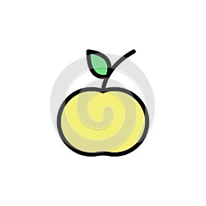 Apple icon. Simple color with outline vector elements of vegetarian food icons for ui and ux, website or mobile application