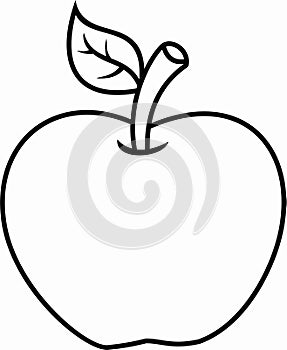 Apple icon vector illustration black white