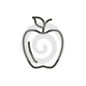 Apple icon vector. Outline fruit , line apple symbol.