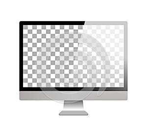 Apple iMac, MacBook and iPhone. Realistic modern monitor vector illustration.