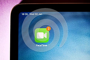 Apple iPad pro with FaceTime icon app