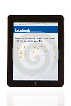 Apple ipad tablet PC with facebook