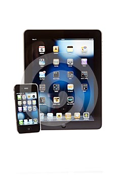 Apple ipad tablet PC with iPhone