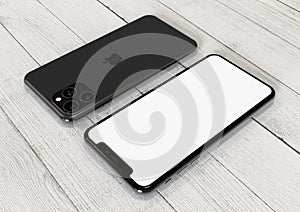 Apple iPhone 11 Pro Space grey, 2019, both sides, perspective