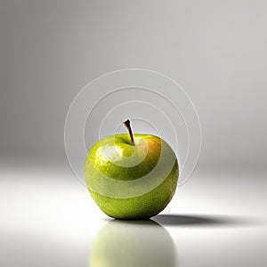 An apple, isolated in front of a white background, AI generated