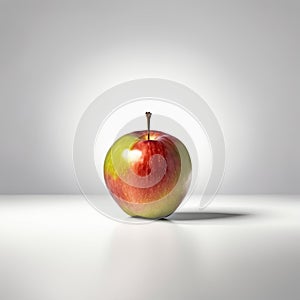 An apple, isolated in front of a white background, AI generated