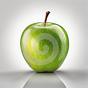 An apple, isolated in front of a white background, AI generated