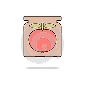 Apple jam color thin line icon.Vector illustration