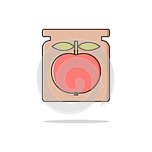 Apple jam color thin line icon.Vector illustration