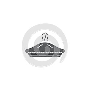 Apple jam pie cake vector icon symbol food isolated on white background