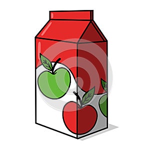 Apple Juice carton illustration on white background