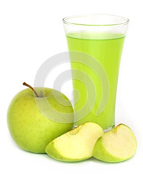 Apple juice with green fruits