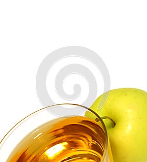 apple and juice isolated on white