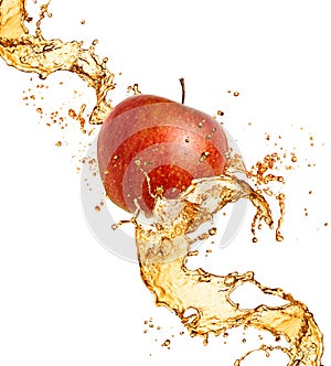 Apple and juice splash