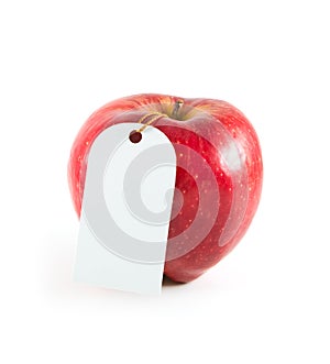 Apple with label