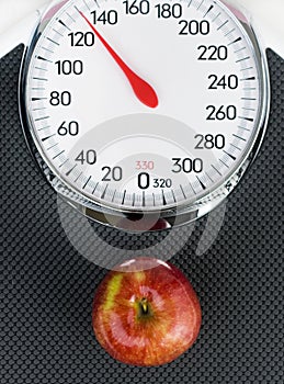 Apple laying on weight scale s