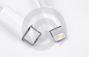 Apple Lightning to USB-C cable closeup