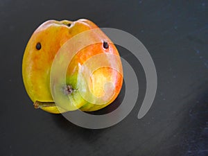 An apple with a little flaw