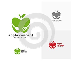 Apple logo design vector template, Fruits Apple icon symbol