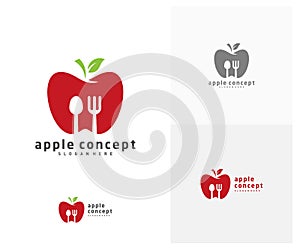 Apple logo design vector template, Fruits Apple icon symbol