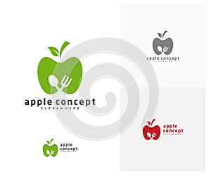 Apple logo design vector template, Fruits Apple icon symbol