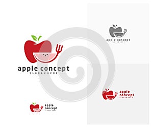 Apple logo design vector template, Fruits Apple icon symbol