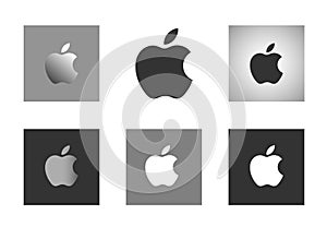 Apple logo set on white background