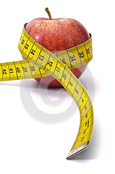 Apple with measure tape