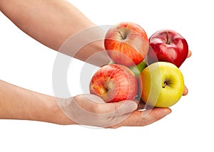 apple mix in hand path isolated