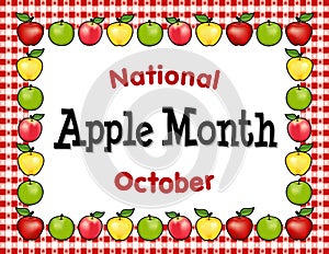 Apple Month, Red Gingham Tablecloth Place Mat